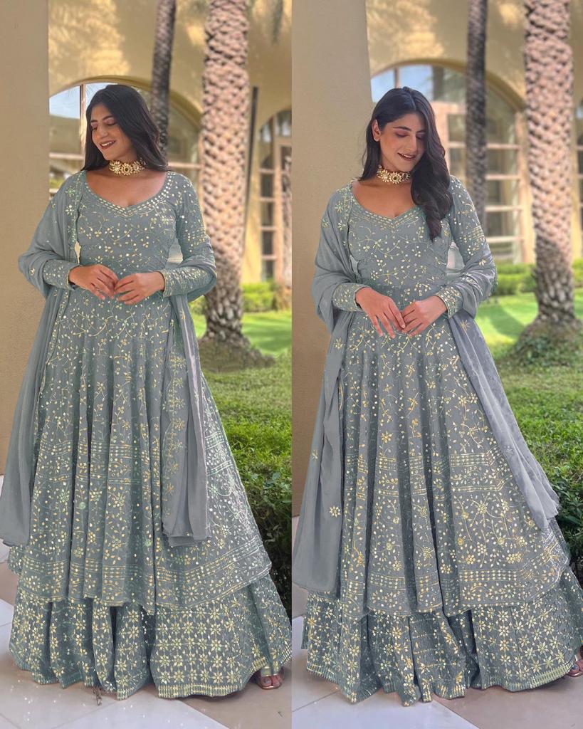 Grey Color Lehenga Choli Gota Patti Work With Dupatta – Bollywood Wardrobe