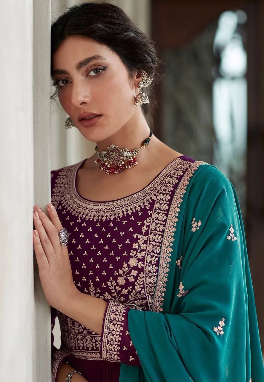 Mirror Work Sharara Suit Peplum Top Choli Indian Ethnic Wedding Dress  Embroidery | eBay