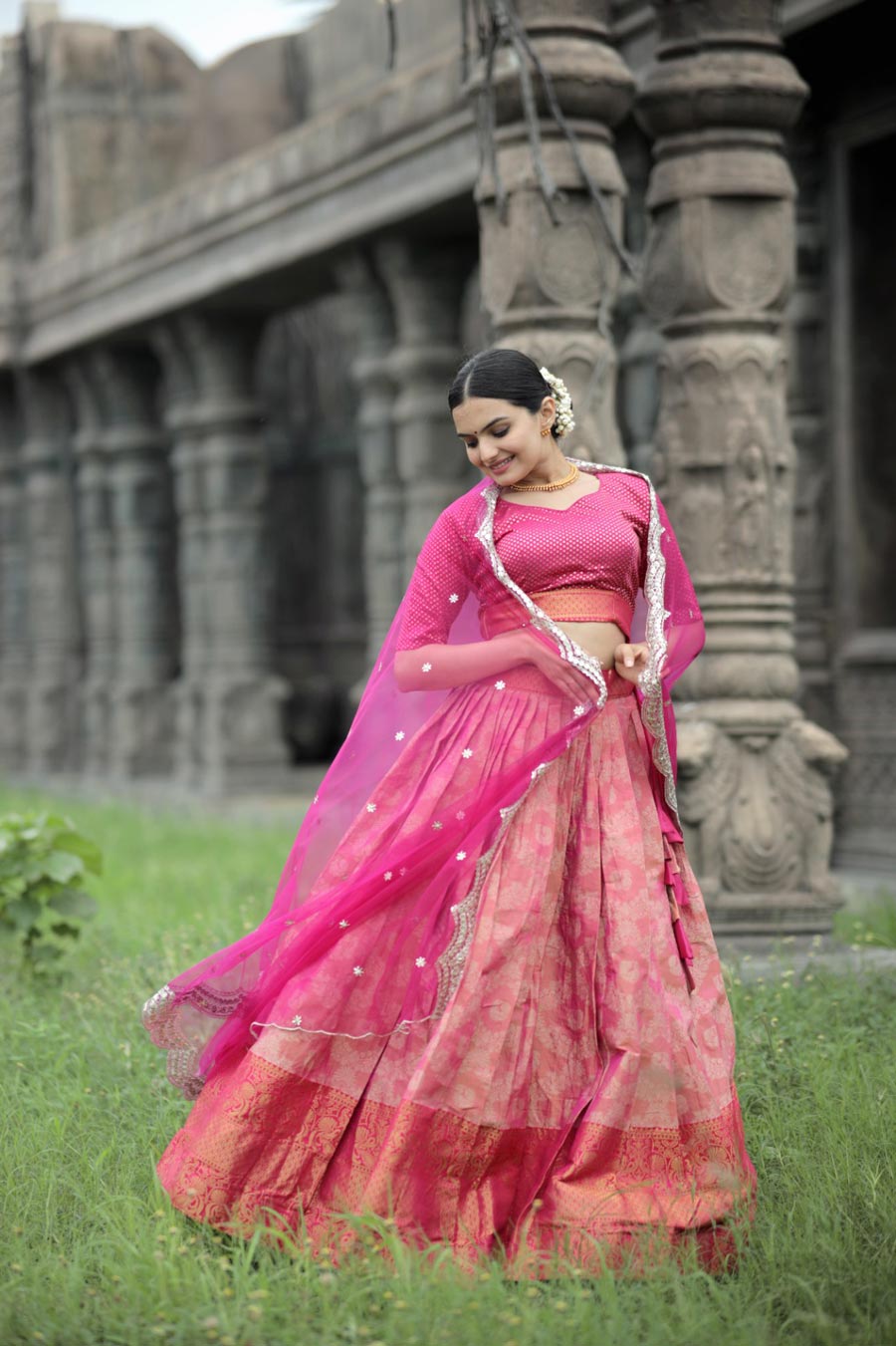 Designer Exclusive Pure Kanjivaram Silk Half Saree Lehenga Choli With  Embroidery Work, Party & Wedding Wear Pure Banarasi Silk Lehenga Choli -  Etsy Sweden