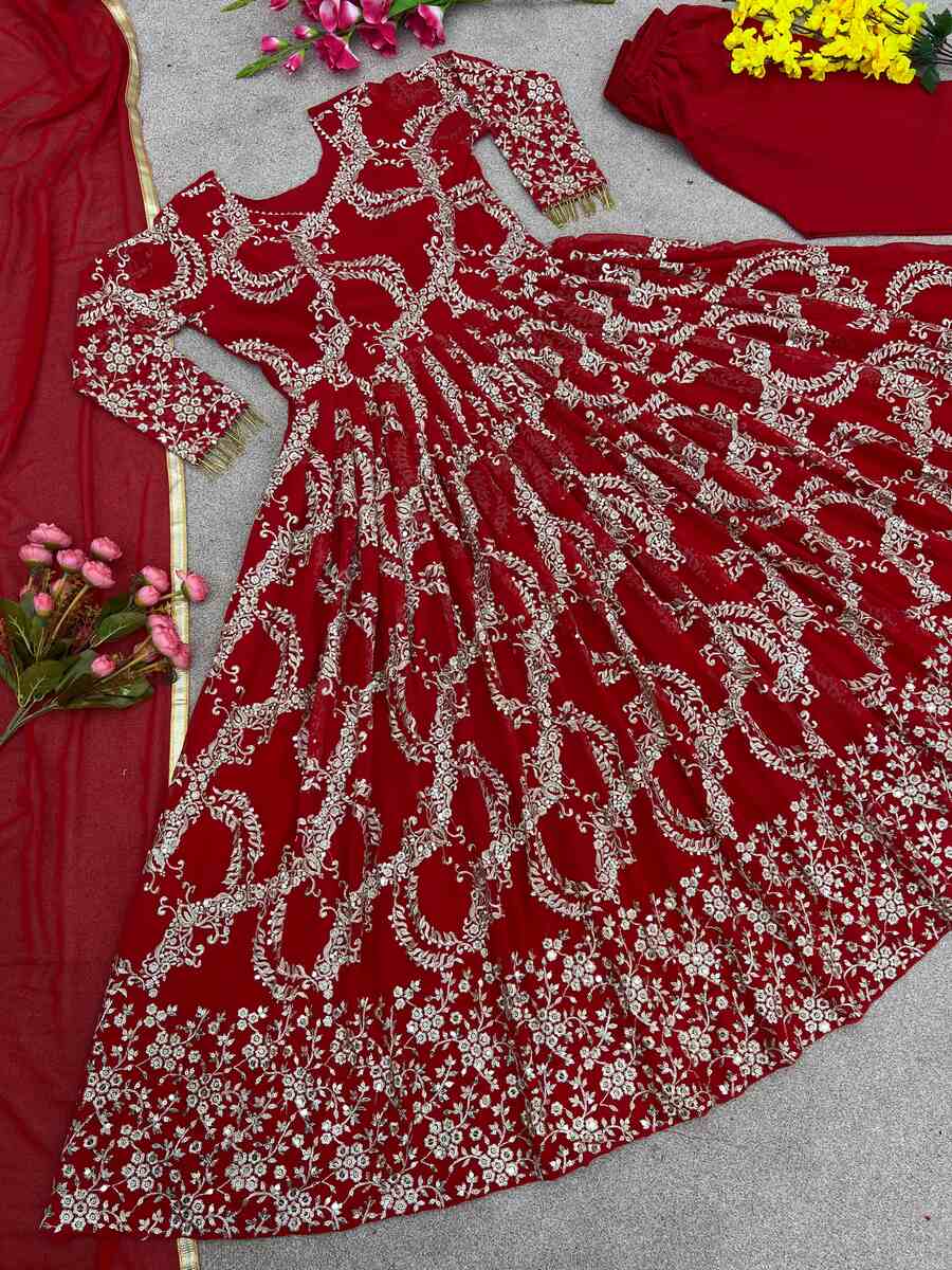 Buy GLAMOUR LADY - RAYON PRINTED LONG ANARKALI GOWN WITH EMBROIDERY AND SEQUENCE  WORK at INR 800 online from Inli Exports anarkali style kurtis :  glamourlady-2