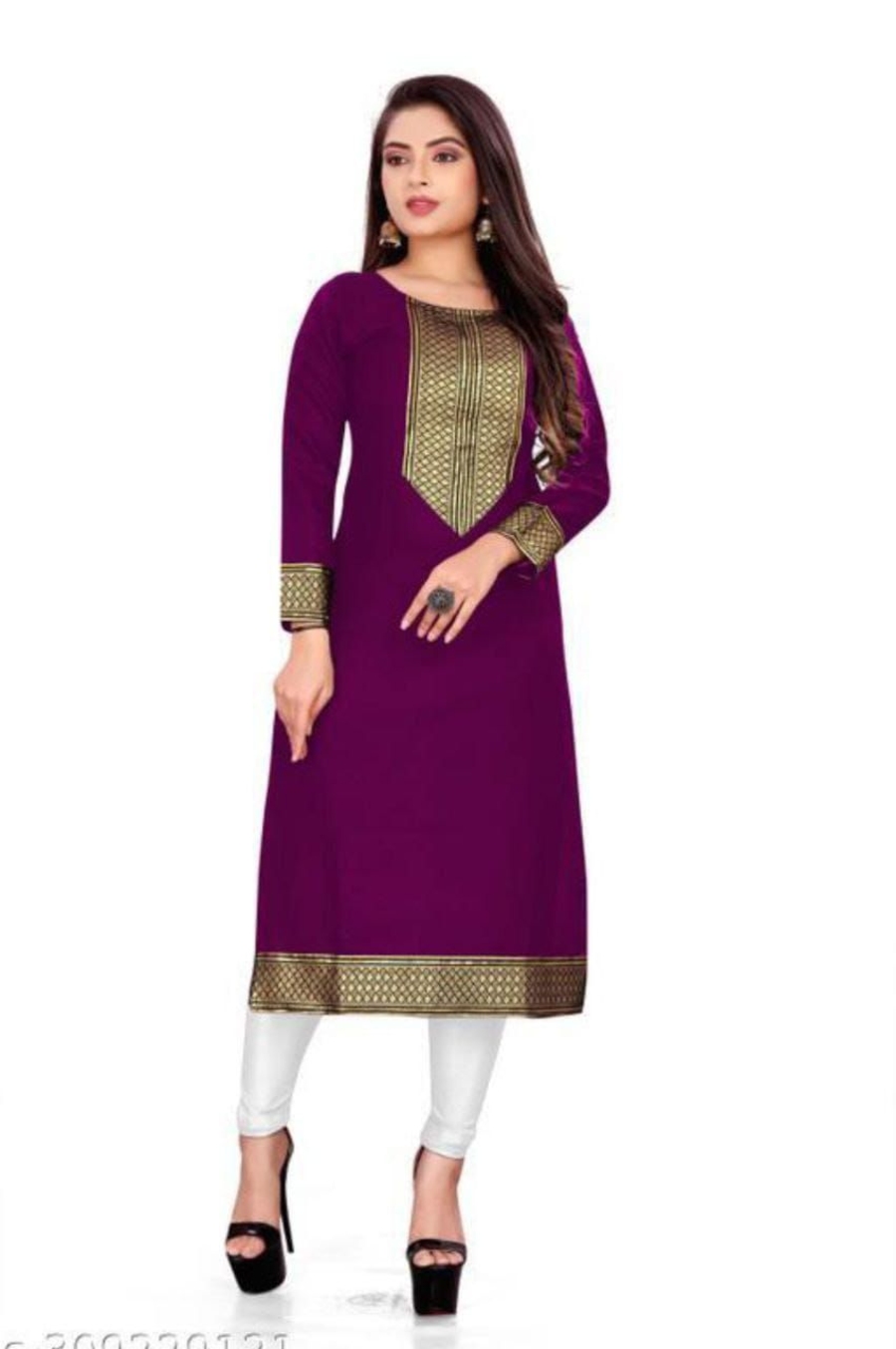 Purple Full Sleeve Woolen Striped Kurti with Lace Work-22WLK0707-14C –  Lakshita